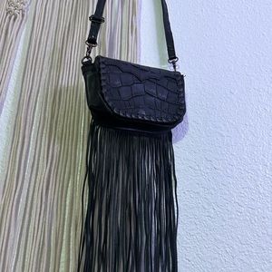 Small Alligator Fringe Crossbody